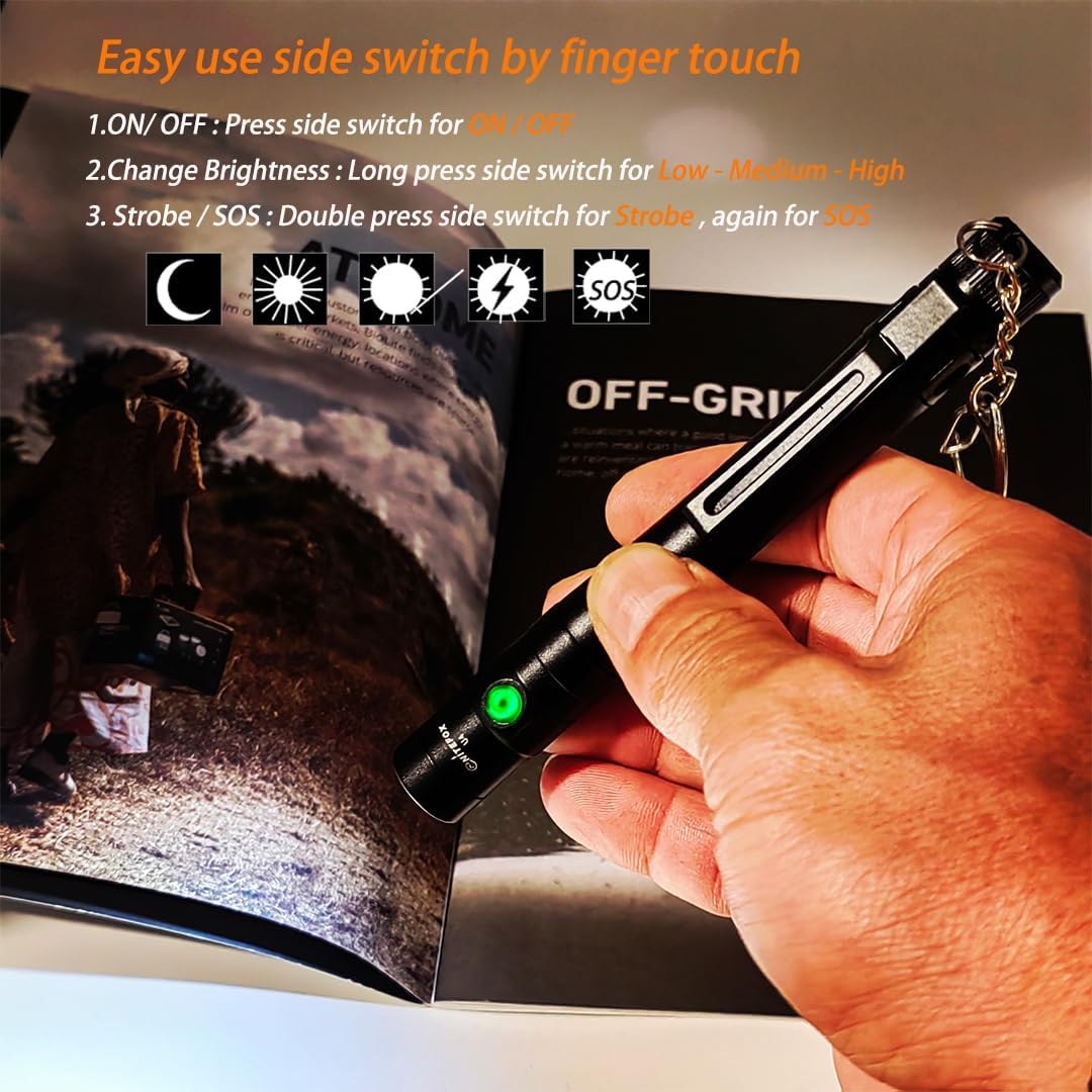 U4 rechargeable high bright penlight(black)