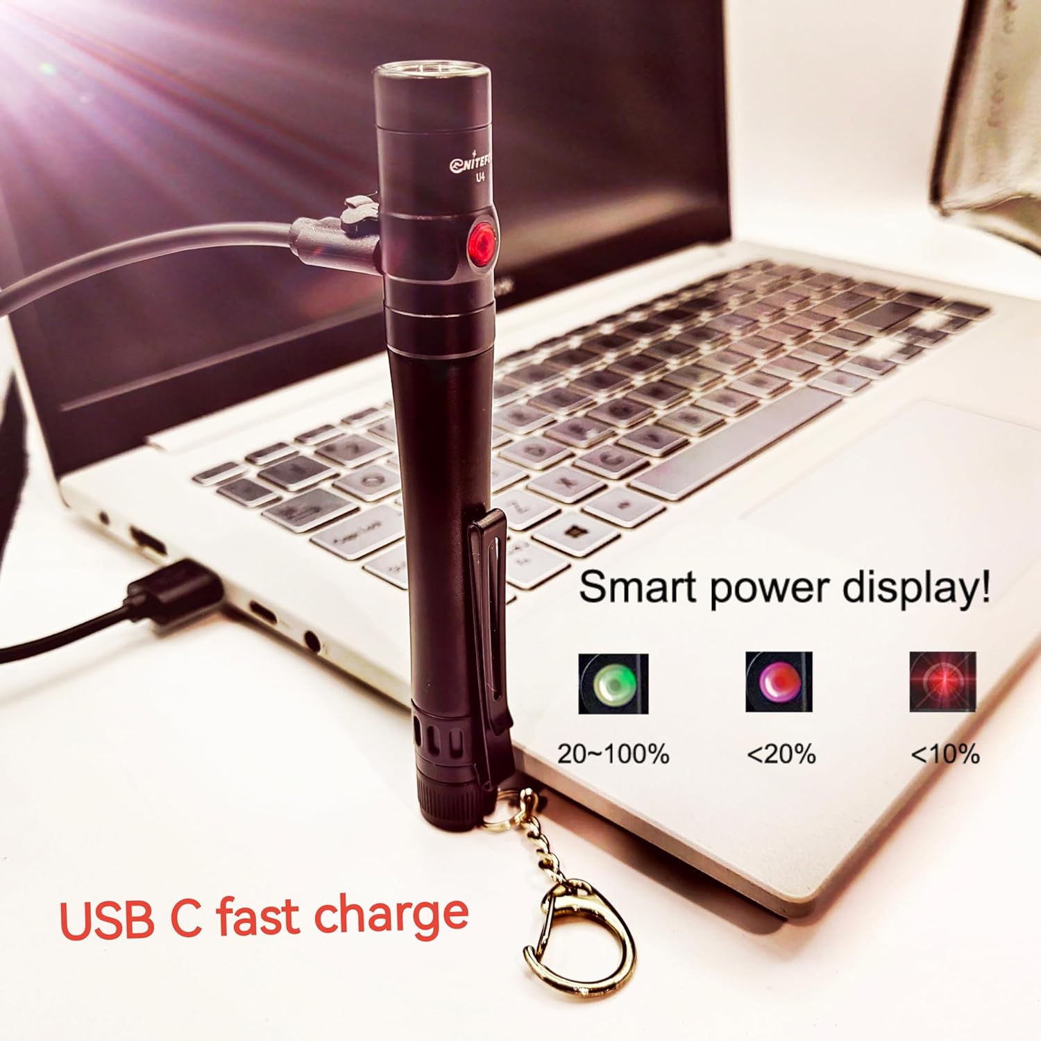 U4 rechargeable high bright penlight(black)