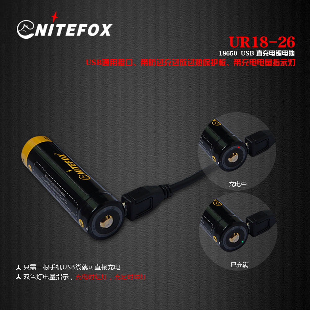 18650 with USB-port charging battery