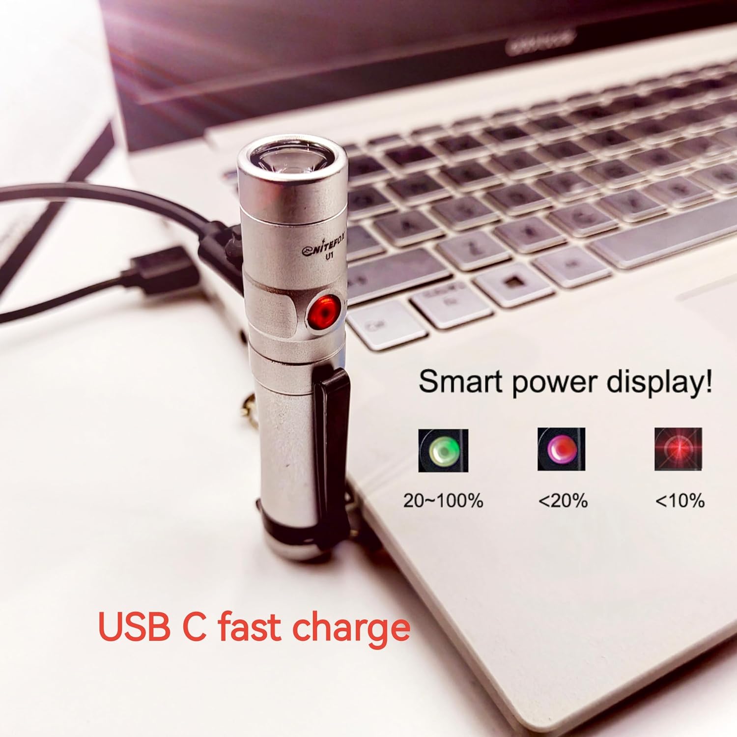 U1 10440 mini rechargeable keychain EDC flashlight