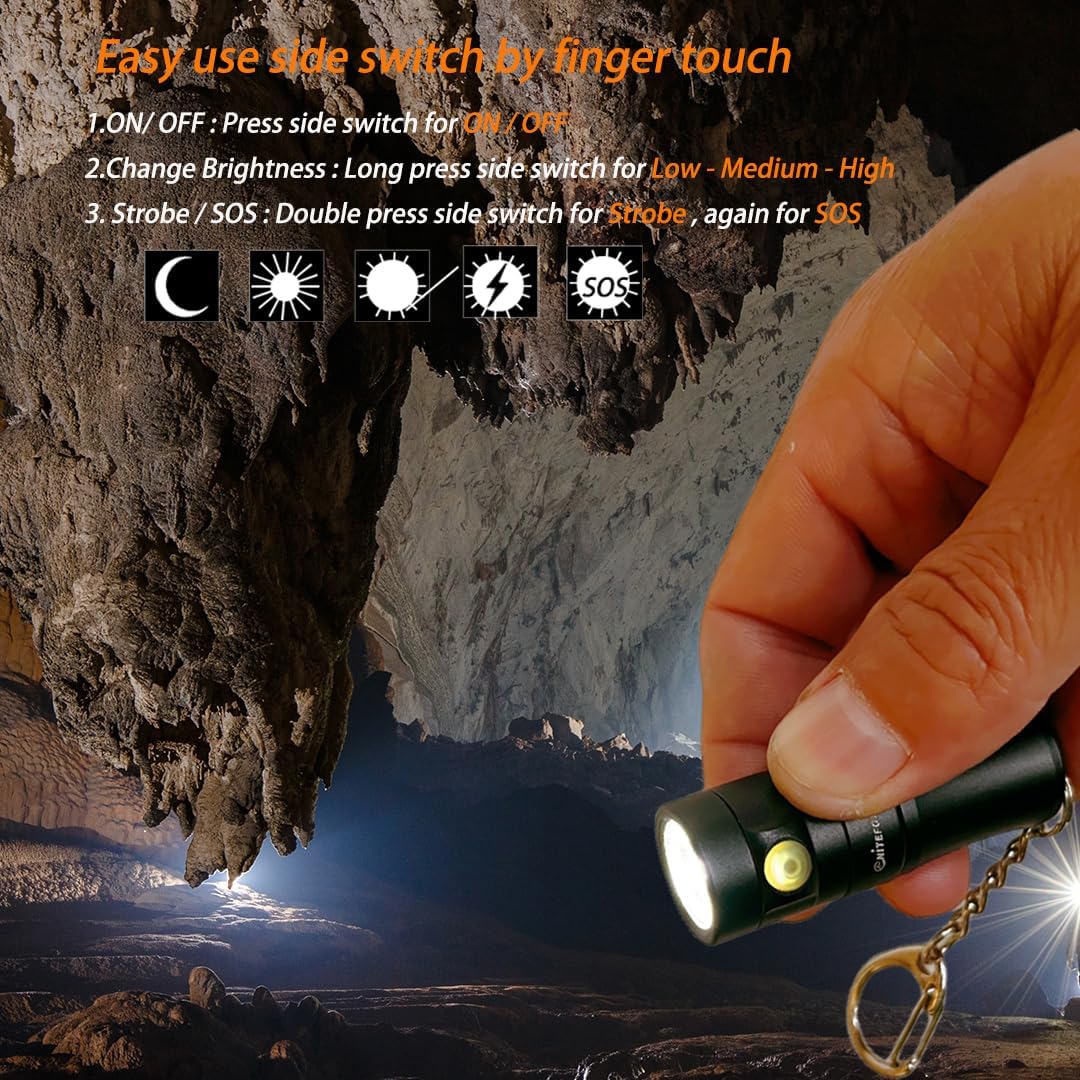 U2 mini rechargeable keychain flashlight
