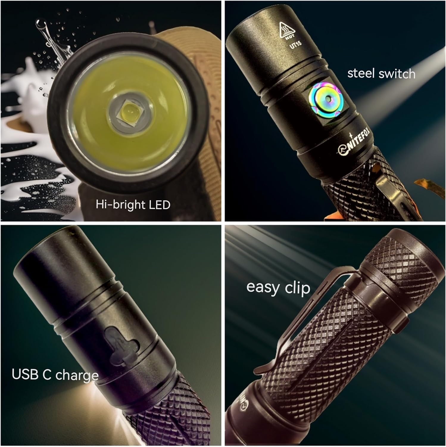 UT15 18650 side switch outdoor flashlight