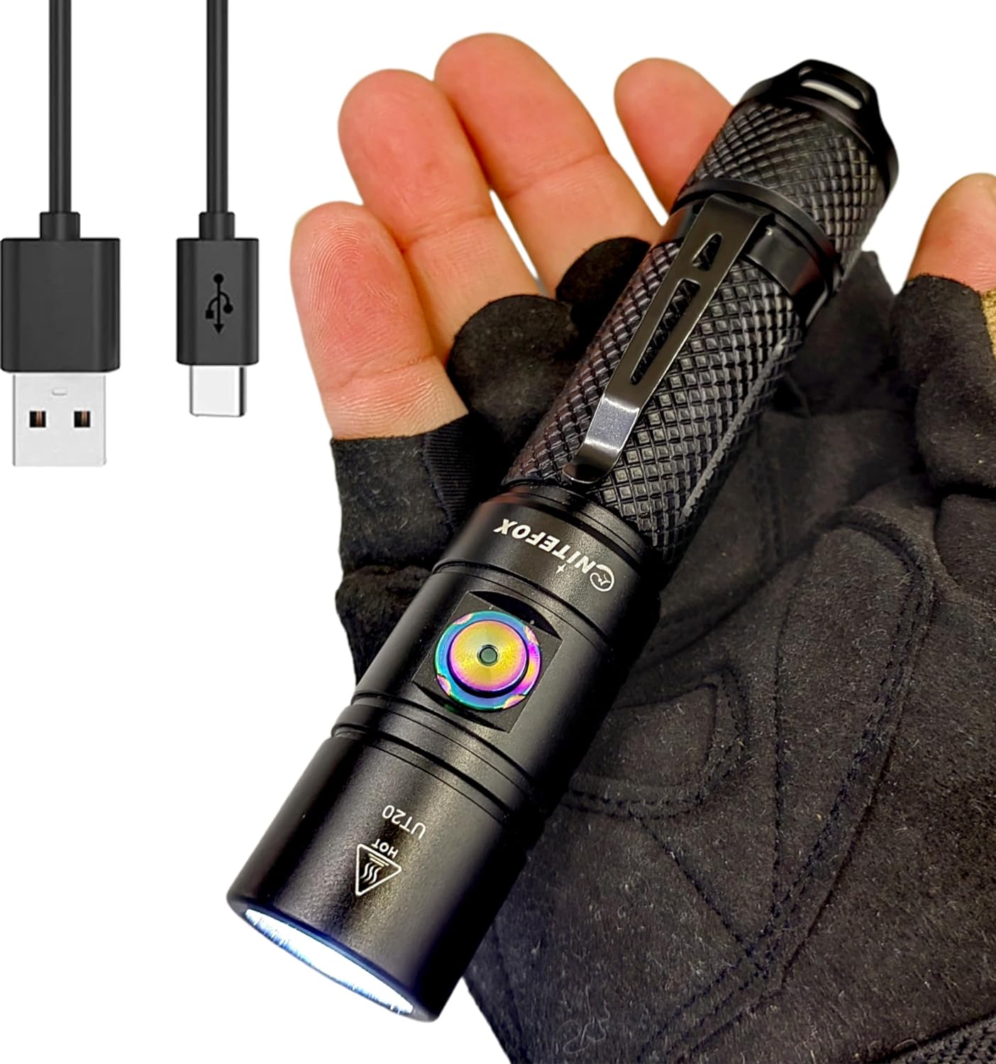 UT20 18650 double switch tactical flashlight