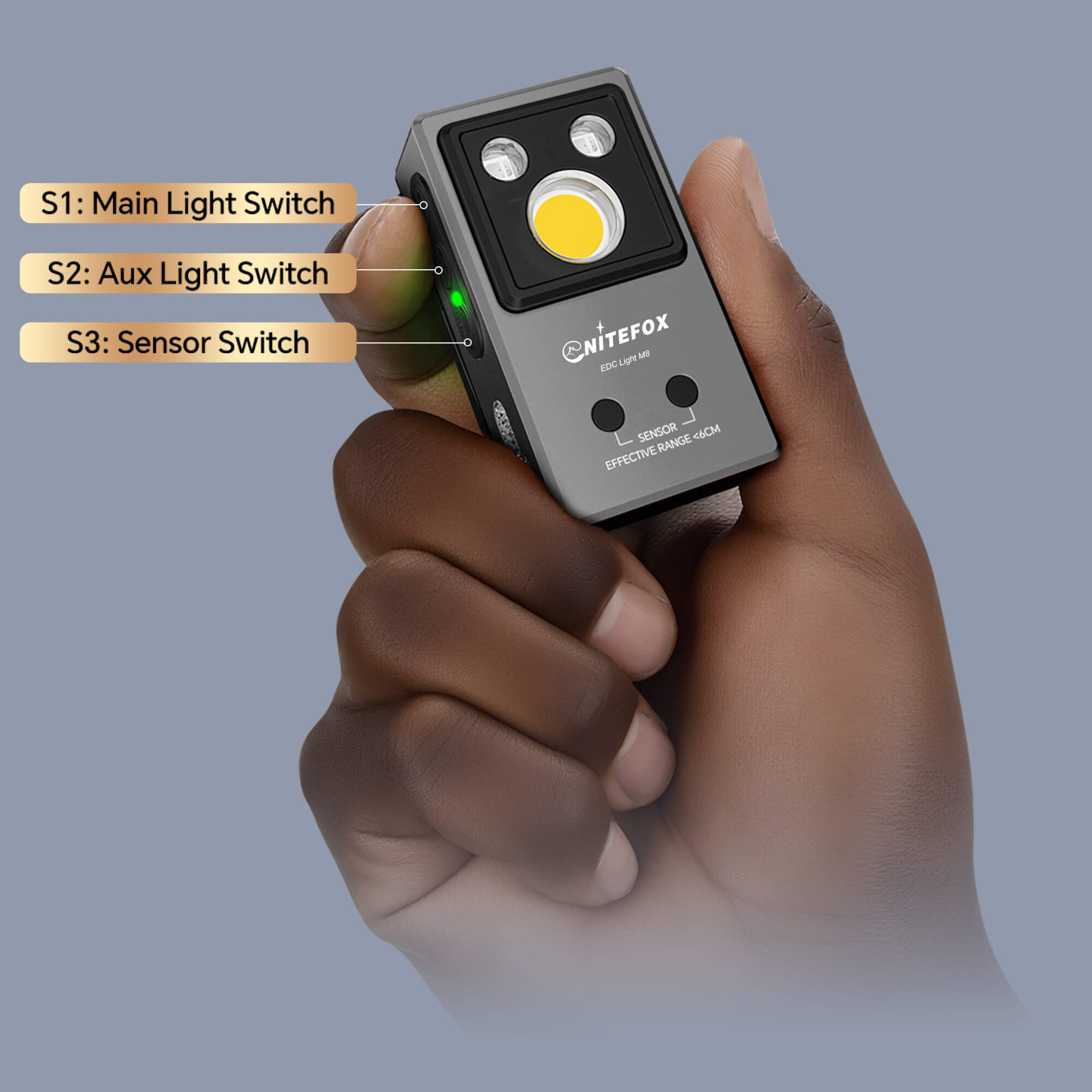 M8 Magnetic Sensor Rechargeable Multi-Light EDC clip-on lamp flashlight