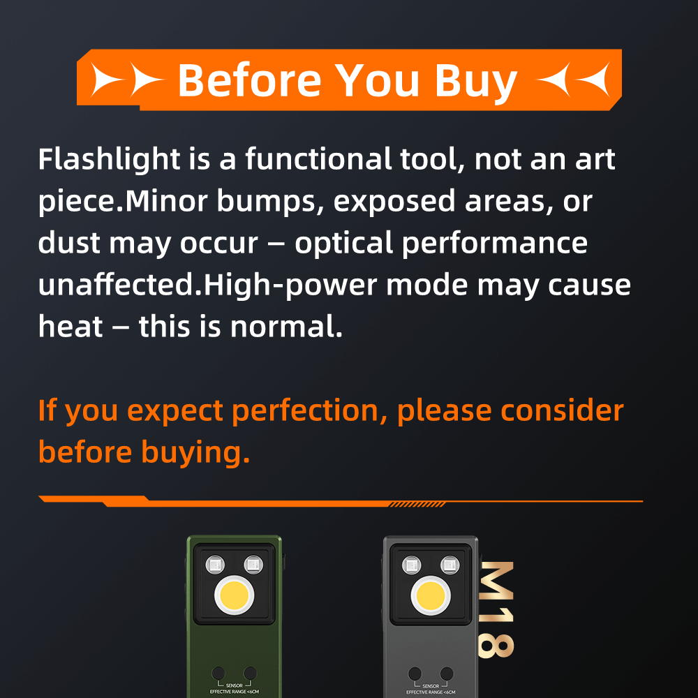 M8 Magnetic Sensor Rechargeable Multi-Light EDC clip-on lamp flashlight