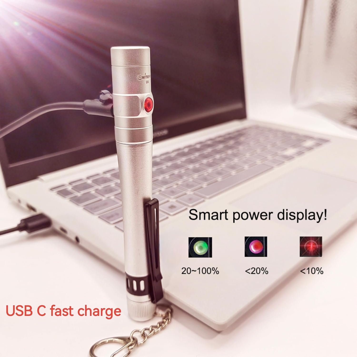 U4 rechargeable high bright penlight(black)