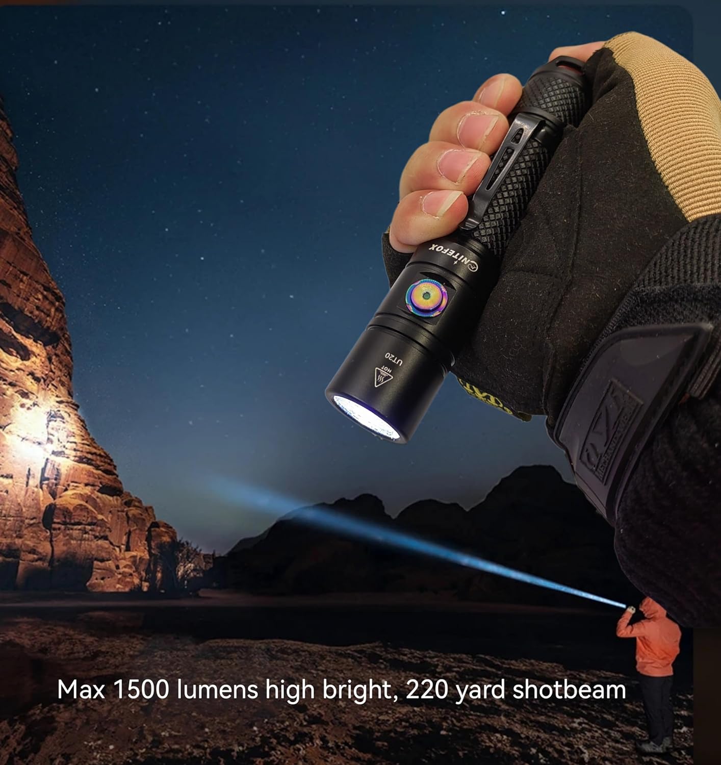 UT20 18650 double switch tactical flashlight